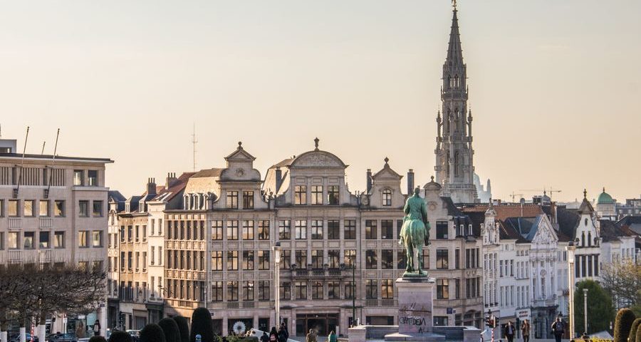 a view of Brussels with a church and a formal garden. Photo by Petar Starčević