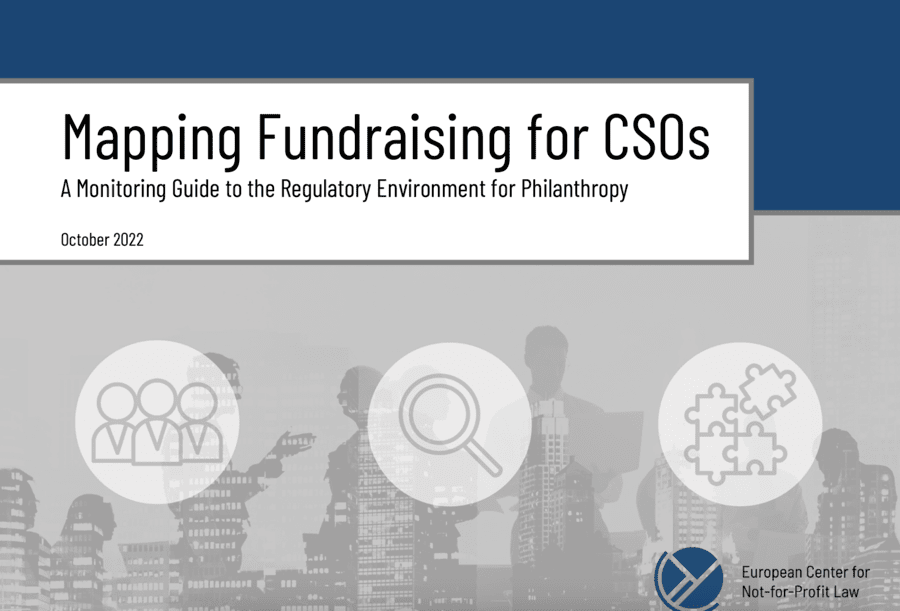 ECNL report cover on Mapping Fundraising for CSOs