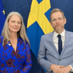 Charlotte Rydh and Sweden’s Minister of Social Affairs Jakob Forssmed