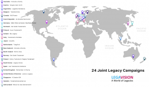 Map of collaborative legacy campaigns from Legavision