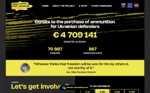Ukraine ammunition campaign page - Slovakia