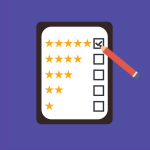 An illustration of a ratings card with boxes to tick for giving one up to five stars. By Megan_Rexazin_Conde on Pixabay