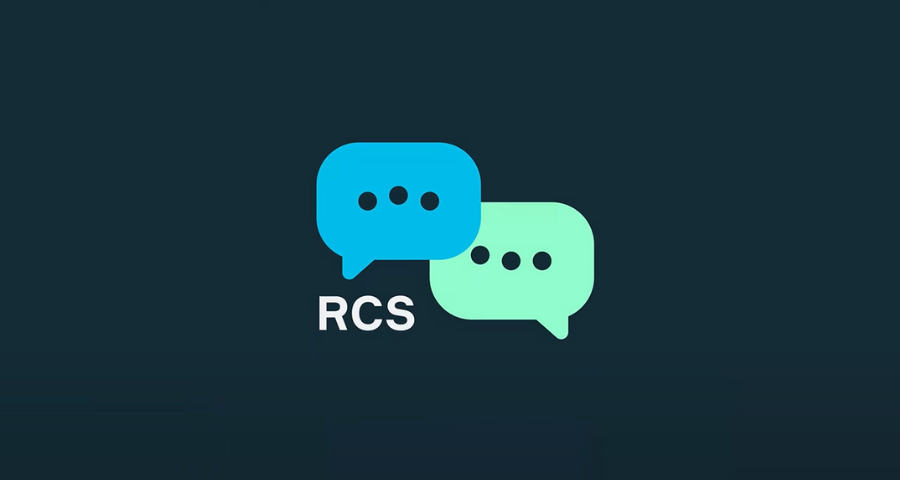 an image of two speech bubbles, one blue, one green, with RCS written underneath. They sit on a black background.