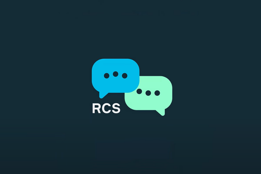 an image of two speech bubbles, one blue, one green, with RCS written underneath. They sit on a black background.