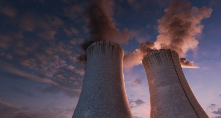 power plant smoke stacks by Planet Volumes on Unsplash+