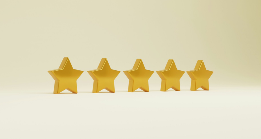 5 gold stars in a row. By Getty Images for Unsplash+