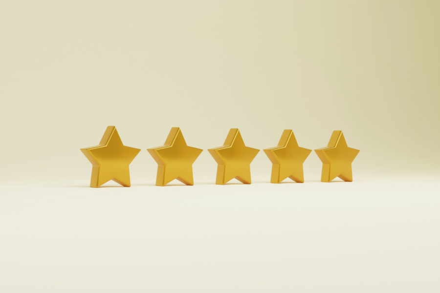 5 gold stars in a row. By Getty Images for Unsplash+
