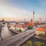 A view across Berlin as the sun sets. By Florian Wehde on Unsplash