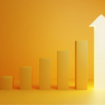 A bar chart with the final bar illuminated and in the shape of an arrow. By Getty Images for Unsplash+