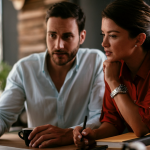 two coworkers in discussion. Getty Images for Unsplash+