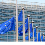 EU flags outside the European Commission building. Copyright: European Commission 2026